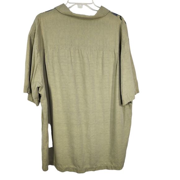 Paradise Collection Shirt Mens XXL Green Floral 100% Silk Button Hawaiian Beach - Picture 2 of 11